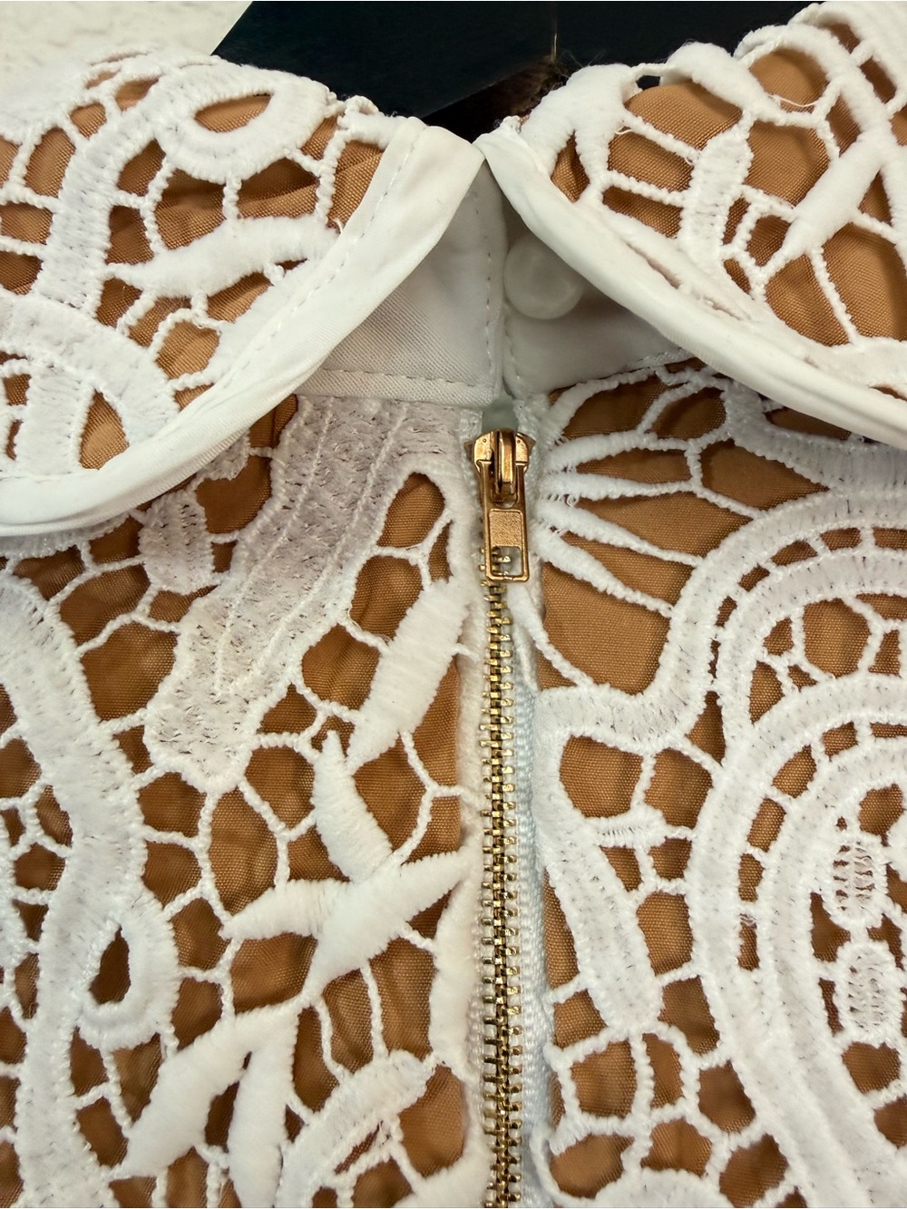 Peekskill Self-Portrait Lace Dress | White Sheer Overlay Romantic | Size M - Picture 12 of 15